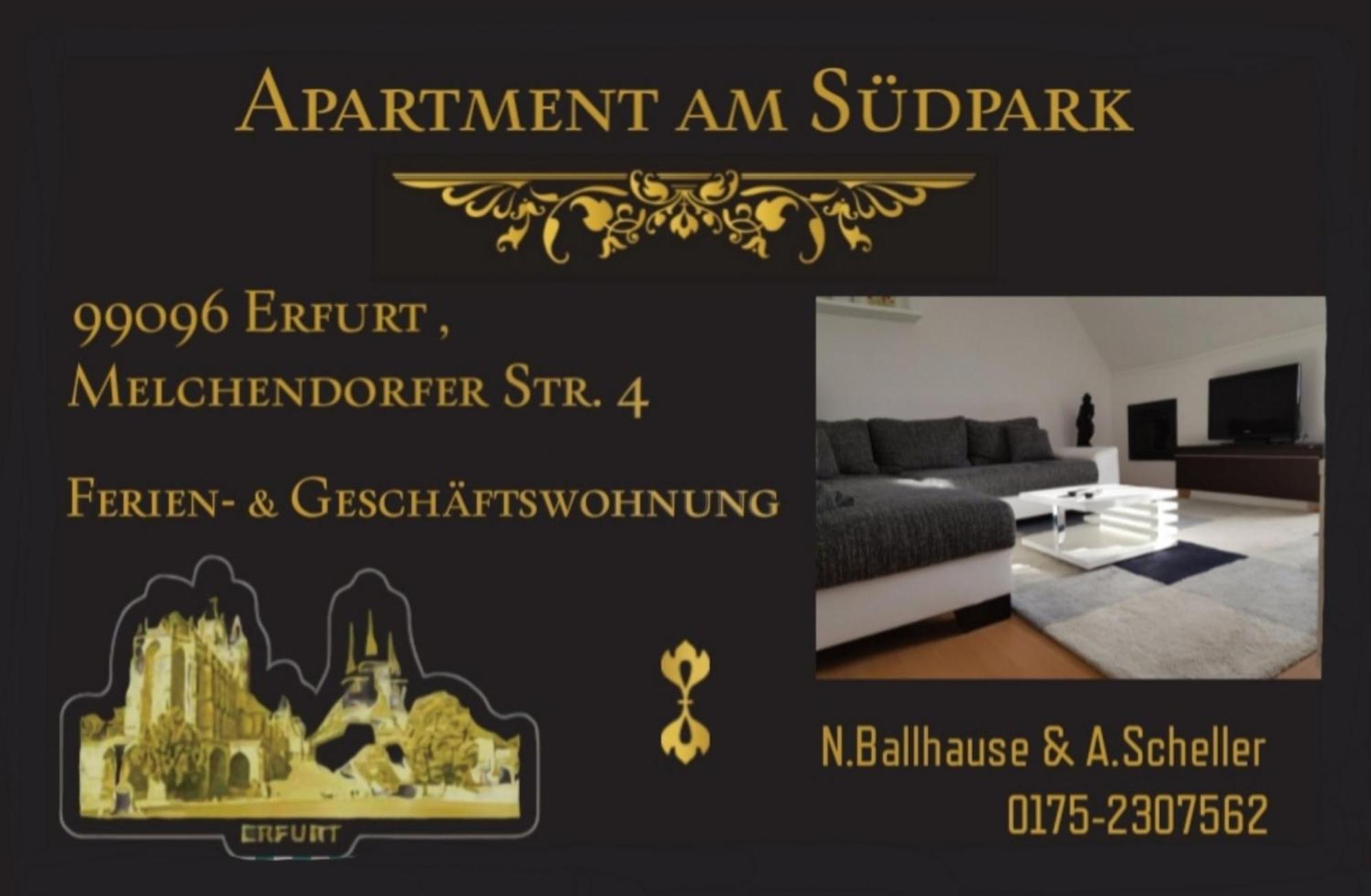 Apartment Am Suedpark Erfurt - Inkl Garten Mit Sitzlounge - Zentrumsnah Exterior photo
